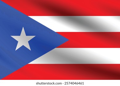 Puerto Rico flag official colors and proportion digital vector illustration. Pleated flag.