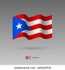 Puerto Rico flag. Official colors and proportion correctly. High detailed vector illustration. 3d and isometry. EPS10