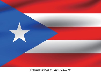 Puerto Rico flag. The official ratio. The wavy flag. Standard size. Standard color. Flag icon. 3d illustration. Computer illustration. Digital illustration. Vector illustration.