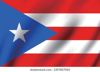 Puerto Rico flag. The official ratio. The wavy flag. Standard size. Standard color. Flag icon. 3d illustration. Computer illustration. Digital illustration. Vector illustration.