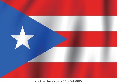 Puerto Rico flag. The official ratio. The wavy flag. Standard size. Standard color. Flag icon. 3d illustration. Computer illustration. Digital illustration. Vector illustration.