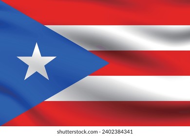Puerto Rico flag. The official ratio. The wavy flag. Standard size. Standard color. Flag icon. 3d illustration. Computer illustration. Digital illustration. Vector illustration.