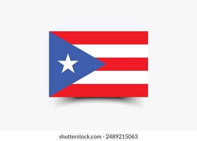 Puerto Rico flag. Flag of Puerto Rico. The official ratio. Flag icon. Standard color. Standard size. A rectangular flag. Computer illustration. Digital illustration. Vector illustration.