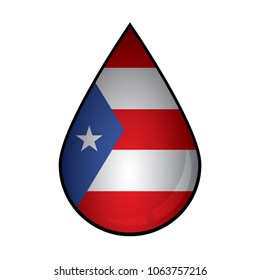 The Puerto Rico flag painted on 3D water drop