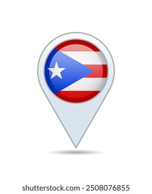 Puerto Rico - flag pin for map. Vector illustration.