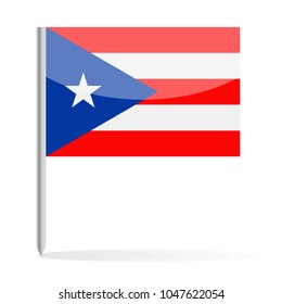 Puerto Rico Flag Pin Vector Icon - Illustration