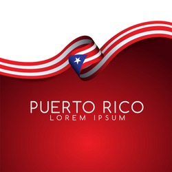 Puerto Rico Flag Ribbon : Vector Illustration