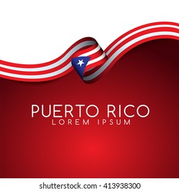 Puerto Rico Flag Ribbon : Vector Illustration