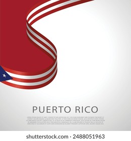 Bandera de Puerto Rico Banda ondeando Vector de stock