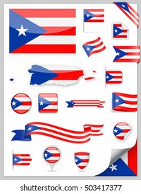 Puerto Rico Flag Set - Vector Collection