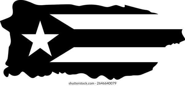 Puerto Rico flag silhouette design isolated on white background eps