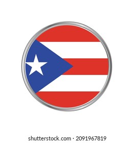 Puerto Rico flag with silver frame vector design