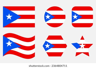 Puerto Rico flag simple illustration for independence day or election