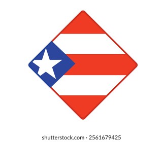 Puerto Rico flag square shaped. vector