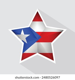 Bandera de Puerto Rico - Icono de forma de estrella