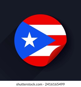 Puerto Rico Flag Sticker Vector Illustration