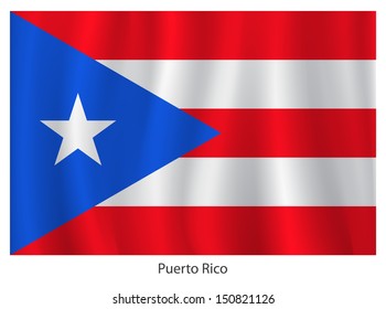 Puerto Rico flag with title on the white background