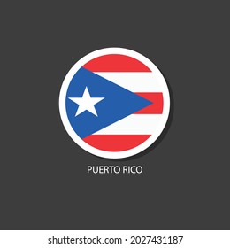 Puerto Rico flag vector circle shape.