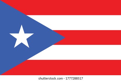 Puerto Rico flag vector graphic. Rectangle Puerto Rican flag illustration. Puerto Rico country flag is a symbol of freedom, patriotism and independence.