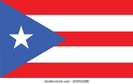 Bandera vectorial de Puerto Rico aislada en segundo plano.