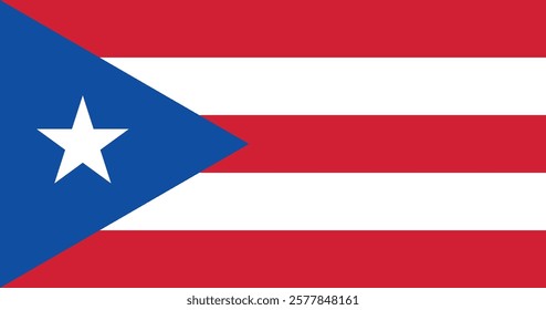 Puerto Rico (1952–1995) Flag Vector Illustration Premium Quality