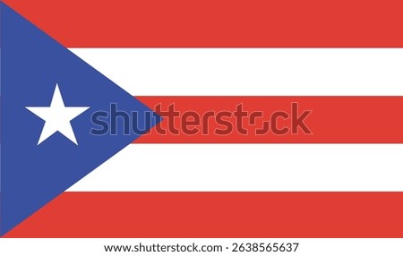 Puerto Rico flag vector illustration isolated on background. Country in America.