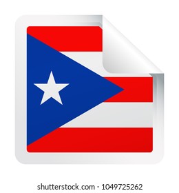 Puerto Rico Flag Vector Square Corner Paper Icon - Illustration