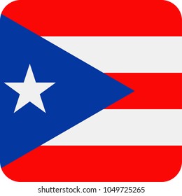 Puerto Rico Flag Vector Square Flat Icon - Illustration