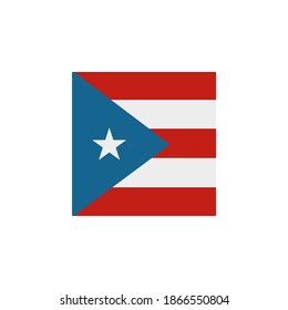 Puerto Rico flag vector square icon - illustration. Flag of Puerto Rico. Abstract concept, icon, square, button