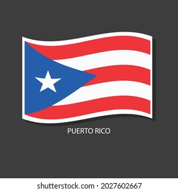 Puerto Rico flag vector version waving flags. 