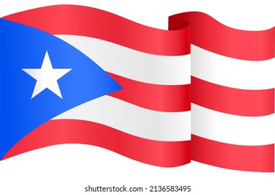 Puerto Rico flag wave  isolated  on png or transparent background,Symbol Puerto Rico,template for banner,card,advertising ,promote,and business matching country poster, vector illustration