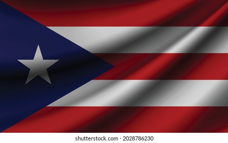 Puerto Rico flag waving. Background for patriotic and national design. Vector illustration