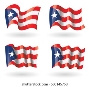 Puerto Rico Flag Waving Set