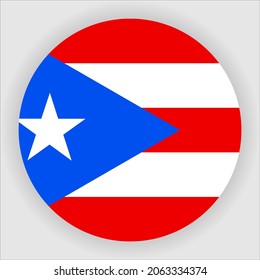 Puerto Rico Flat Rounded Country Flag Icon