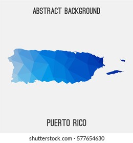 Puerto Rico in geometric polygonal style.Abstract tessellation,modern design background. Vector illustration