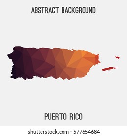 Puerto Rico in geometric polygonal style.Abstract tessellation,modern design background. Vector illustration