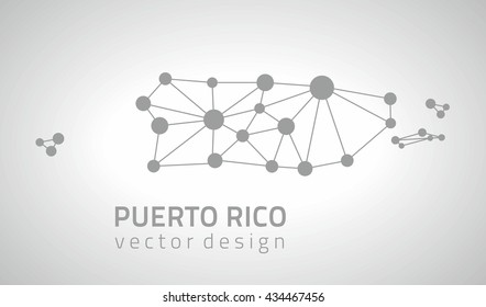 Puerto Rico grey vector contour map