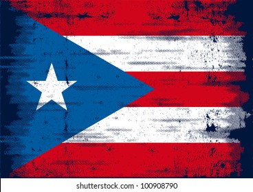 puerto Rico grunge flag.