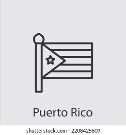 Puerto Rico icon vector icon.Editable stroke.linear style sign for use web design and mobile apps,logo.Symbol illustration.Pixel vector graphics - Vector