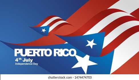 Puerto Rico Independence Day flag ribbon landscape background