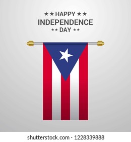 Puerto Rico Independence day hanging flag background
