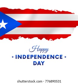 Puerto Rico Independence day. Puerto Rico map. Vector illustration.