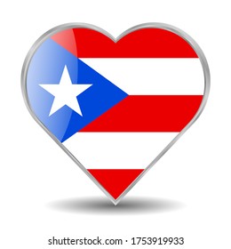 Puerto Rico Independence Day vector logo with national flag and text. All elements are isolated with the ability to edit.