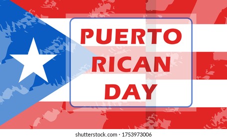 Puerto Rico Independence Day vector poster with national flag and text. All elements are isolated with the ability to edit.