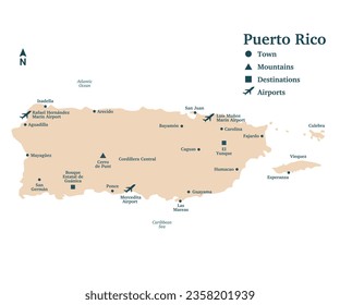 Puerto Rico Island vector map design