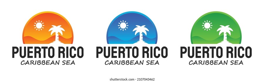 Puerto Rico lettering design symbol. Vector illustration