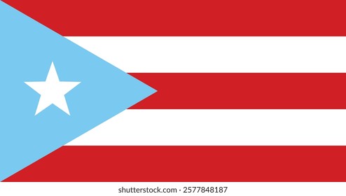 Puerto Rico Light Blue (1895 1952) Flag Vector Illustration Premium Quality