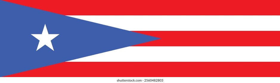 Puerto Rico long banner flag digital vector illustration