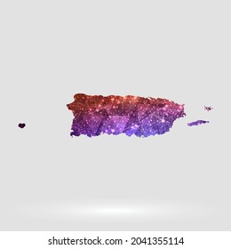 Puerto Rico map background in polygonal style. Vector illustration low poly colorful Puerto Rico map of isolated. Vector EPS 10.