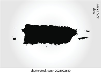 Puerto Rico map black Color on Backgound